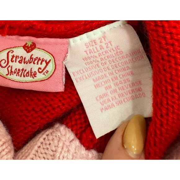 Vintage Strawberry Shortcake Toddler Girl’s 2T Sweater Sweatshirt Cardigan - Picture 7 of 9